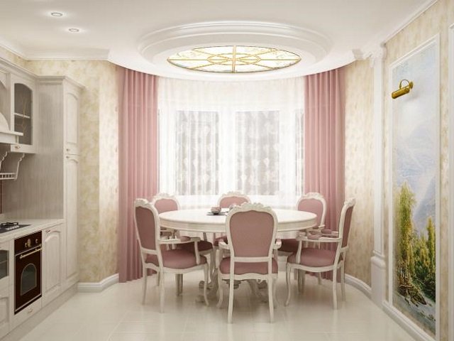 дизайн кухни 12 кв м с эркером