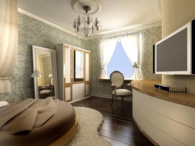 вариант интерьера спальни для девушки