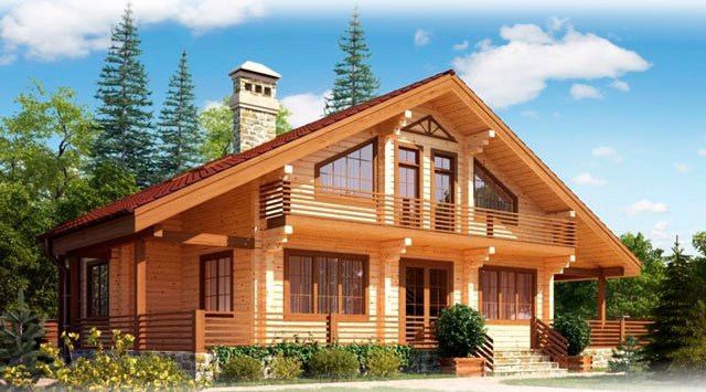 Красивые дома из клееного бруса